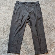 Ralph By Ralph Lauren Dress Pants Mens 38x30 Grey Double Pleated Cuffed Trousers