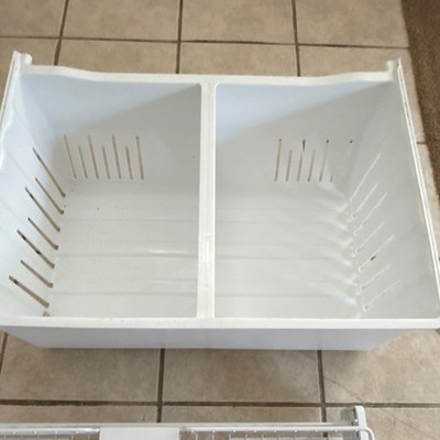 White Basket Drawer Bin Set for Chest Freezer & Compact Fridge, 5+ Pieces