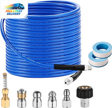 Pressure Washer Sewer Jetter Kit - 100Ft X1/4" Hydro Drain Jetter Cleaner Hose,