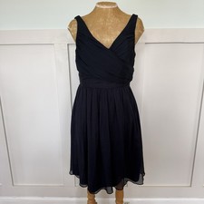 J CREW Silk Chiffon Heidi Dress Size 10 Navy Party Cocktail Wedding Bridesmaid