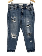 KanCan Jeans Size 3/25 Relaxed Fit Distressed Denim Blue Light Wash Cotton New