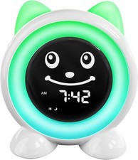 I·CODE Time to Wake Kids Alarm Clock, Toddler Sleep Training Clock with Night 