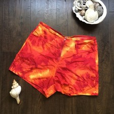 Vintage NWT Swim Shorts 90s Tie Die Orange Yellow Red Catalina Swimwear Medium