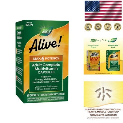 Alive! 90 Count Ultra Potency Multivitamin Capsules for Comprehensive Wellness