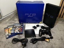 Sony PlayStation 2 Fat Black Console Tested Boxed Full Set PS2 Games PAL UK
