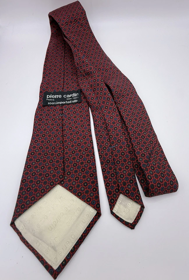 Corbata retro vintage Pierre Cardin París Nueva York 100 % seda abstracta años 80 😎🧐 Foto 3 de 4