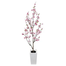 6FT Artificial Cherry Blossom Tree with Planter - Realistic Faux Sakura Tree ...