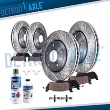 Front & Rear Drilled Rotors Ceramic Brake Pads Kit for 2015-2018 Benz C300 C350E