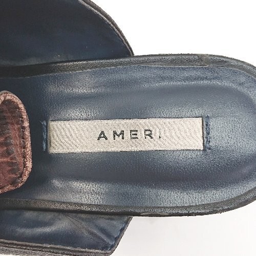 Ameri Sabo Chunky Heel Plain Leather Style Plain … - image 7