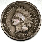 1889 Indian Head Cent Penny Good Condition 1c One Cent US Coin- 0672