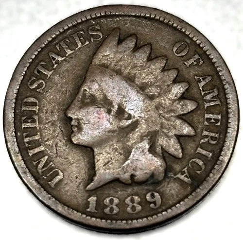 1889 Indian Head Cent Penny Good Condition 1c One Cent US Coin- 0672