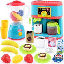 PLAY Kitchen Appliances Toys Set, Pretend Kids Kitchen Playset with Coffee Maker