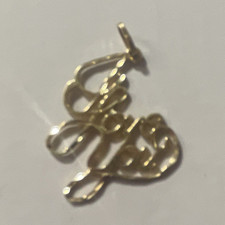 14k Yellow Gold Letter Charm Pendant, No Ston...