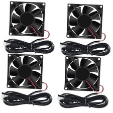 4Pcs 5V 80mm USB Fan 80mm x 80mm x 25mm Fan 8025 3.14in 0.98in Brushless