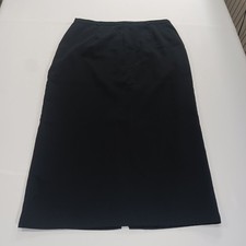 Sag Harbor S43096 Women's Rear Zipper Slit Black Pencil Skirt Size 16 Waist 34