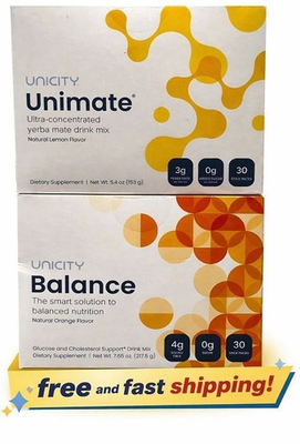 #ad #ad Combo Unicity Unimate LEMON and Unicity Balance Natural Orange Flavor New Box $51.99