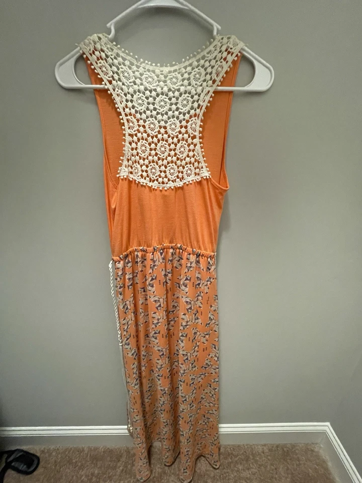 Maxi Vestido Mudd Talla 16 Niñas Diseño Naranja Foto 3 de 4