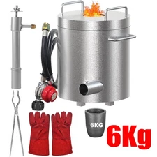 6KG Propane Melting Furnace Propane Smelting Metal Gold Copper Crucible DIY