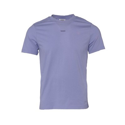Sandro Paris Herren T-Shirt lila Baumwolle bestickt Logo Gr. M alle Jahreszeiten