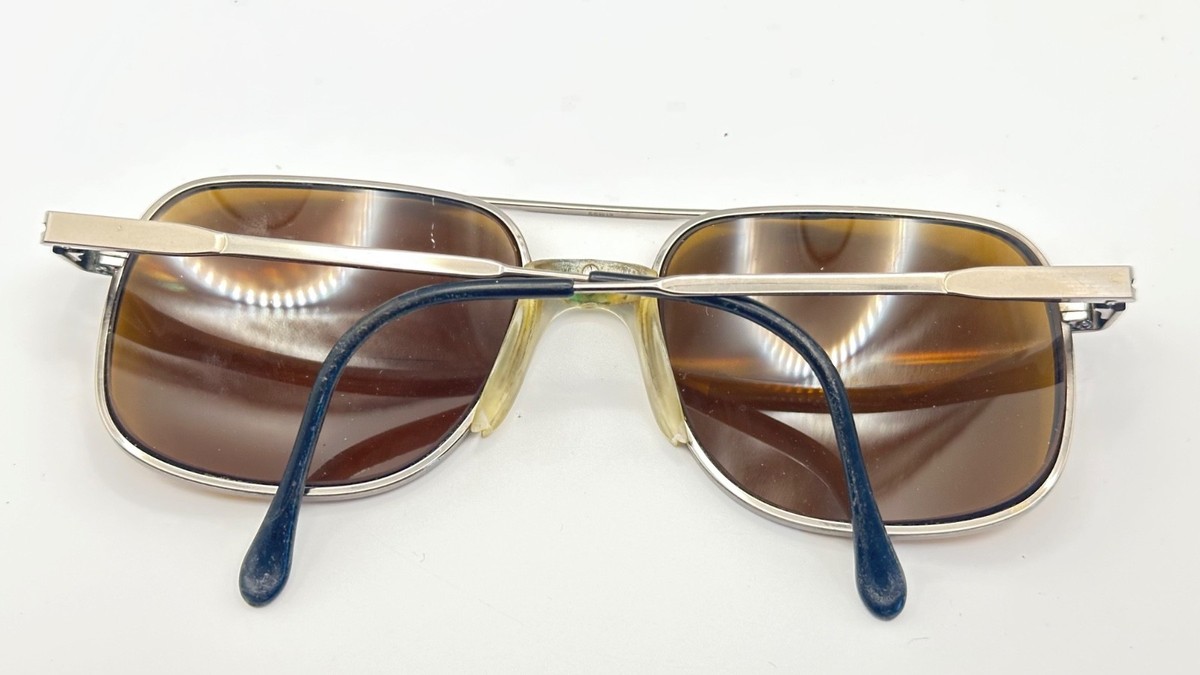 Vintage Luxottica Ricardo Gunmetal Pilot Metal Sunglasses FRAMES ONLY Italy View 4