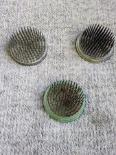 Vintage Round Lead Flower Frogs Stem Spike - Set Of 3 -- 2"