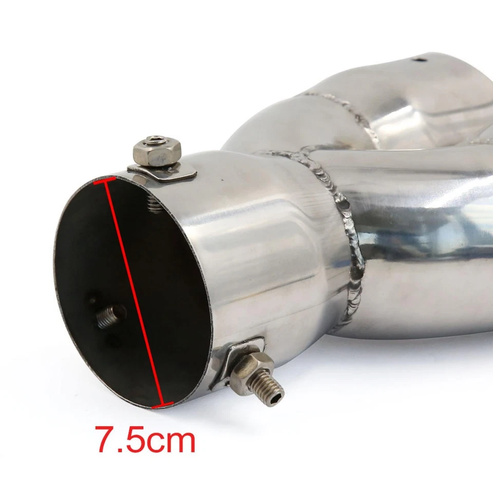 Punta silenciadora de escape de acero inoxidable de doble fila de diámetro de entrada de 7,5 cm/3" para auto coche Foto 4 de 4