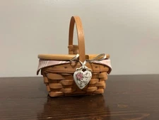 Longaberger 1999 Horizon of Hope Basket – Lid, Liner, Protector & Tie-On