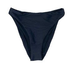 J. Crew Ribbed High-Rise Cheeky Bikini Bottom in Black Women's XS 59 BE808