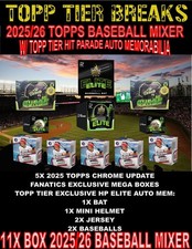 RANDOM TEAM 7 2025 TOPPS BASEBALL & 2026 HIT PARADE AUTO MEM 11 BOX MIXER RT137