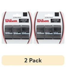  2 pack Ultra Wrap Tennis Racket Overgrip Wrap, Black - 3 Pack