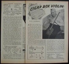 Cigar Box VIOLIN 1948 How-To Build PLANS single string