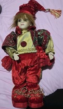 Vintage Porcelain Musical Wind-Up Clown Doll
