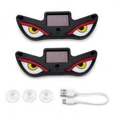 Solar Devil Eyes LED Car Window Light, Wireless No Drill Solar Powered T1-RYW