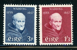 IRELAND MNH Selections: Scott #163 164 Father Luke Wadding 1957 CV$12
