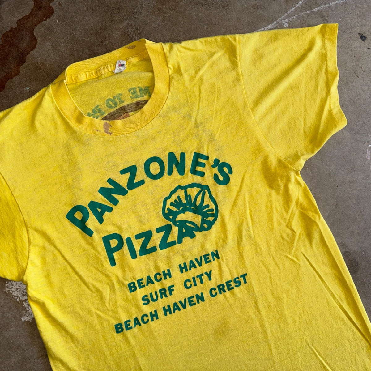 80s VINTAGE PANZONE'S PIZZA JERSEY SHORE T-SHIRT SZ S BEACH HAVEN, NJ SURF CITY View 5