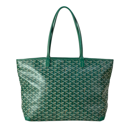 GOYARD Artois Green Coated Canvas Leather Shoulder Bag