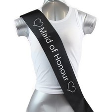 Bridal Hens Night Sash Party Black/Silver - Maid Of Honour