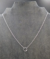 SILPADA Sterling Silver ORBITING MOON CZ Circle Cable 925 Necklace 16" N2290