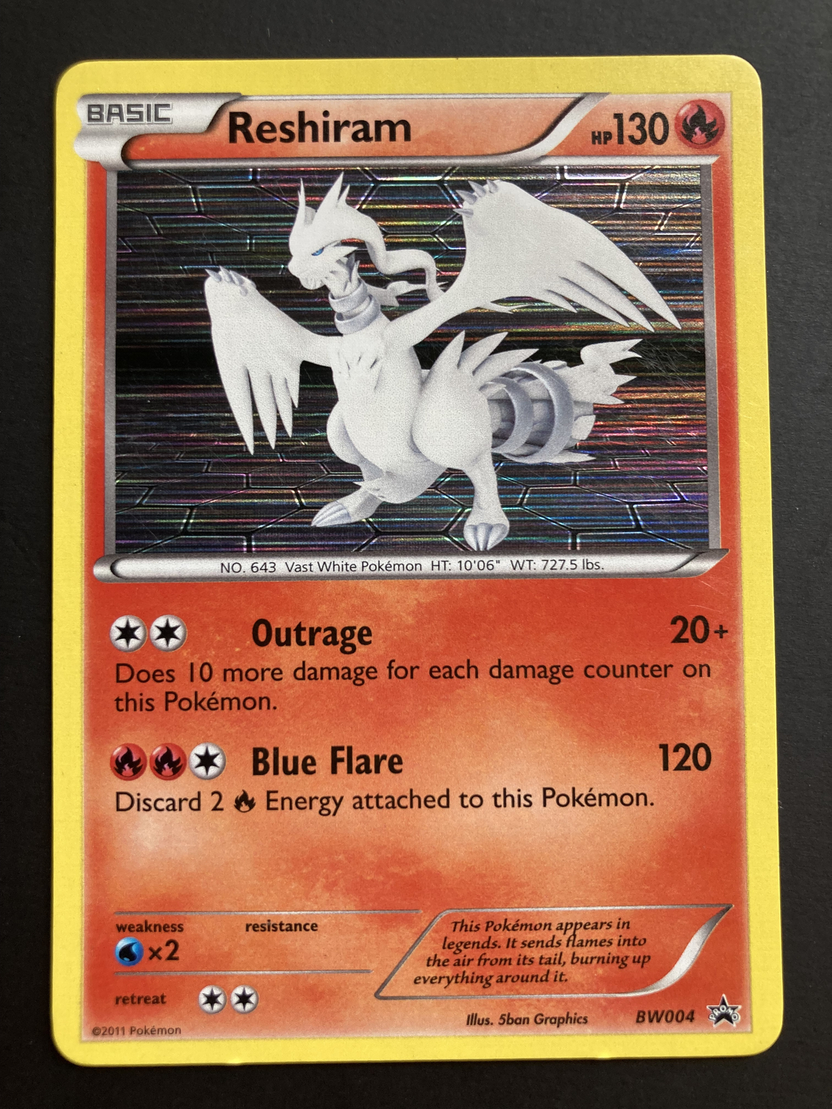 Reshiram BW004 - Black Star Promo - Holo Pokemon Card - NM Condition | eBay