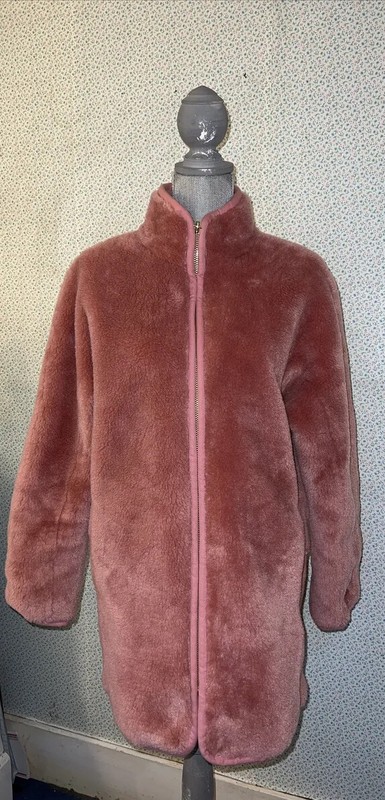 J. Crew Women's Zip-Up Pinkish Purple Side Pocket Side Zippers Teddy Coat S COZY