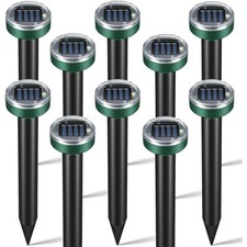 1-12PCS Solar Ultrasonic Deterrent Repeller Pest Scarer Mole Rat Garden Repellen