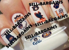 20 New 2025 Auburn Tigers Decals》10 Different Designs》Nail Art Decals