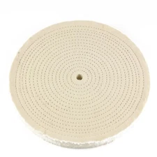 10" x 1/2" Arbor Hole - 60 Ply Spiral Sewn Polishing Muslin Cotton Buffing Wheel