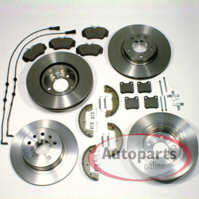 Bremsen Set Ø 296 mm + Ø 286 mm + Zubehör vorne hinten für Opel Omega B