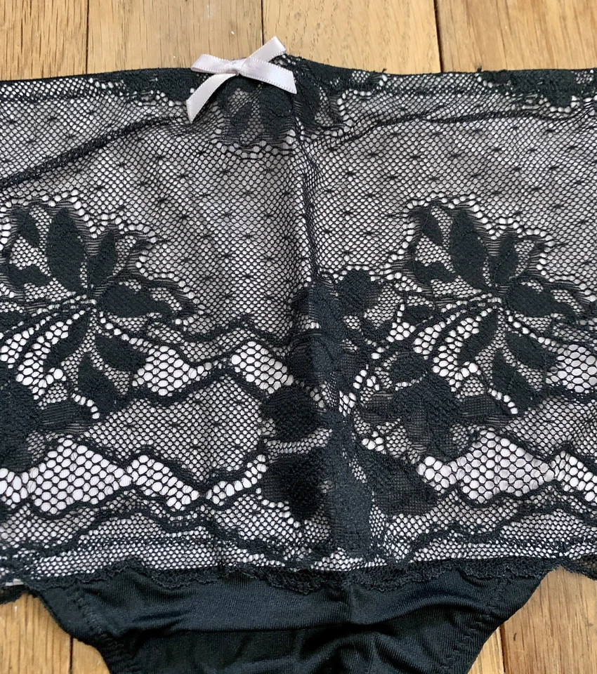 Lane Bryant плюс размер 18/20 Cacique кружева широкая сторона стринги трусики сексуальный черный цветок - Изображение 3 из 4