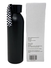 Vans Aluminum Water Bottle Skateboarding Black White Checkered VN0009M4NOA 