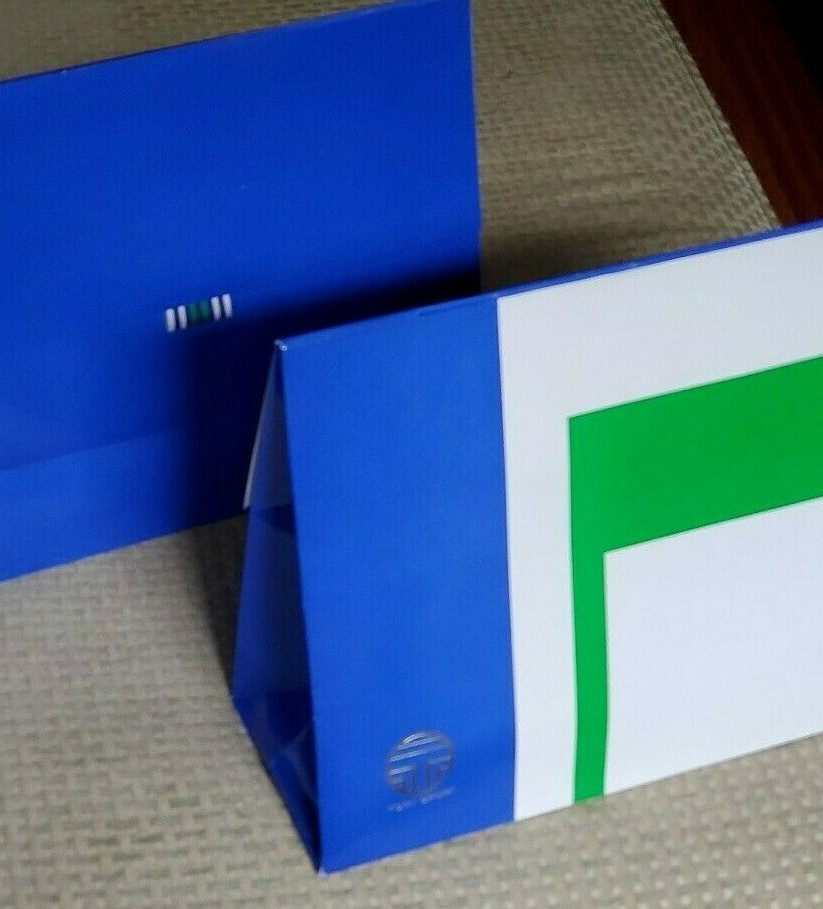 TORY SPORT Large Triangle GIFT BAG Flap Closure 13"Lx10.5"Hx5"W w Tissue (New) thumbnail 2