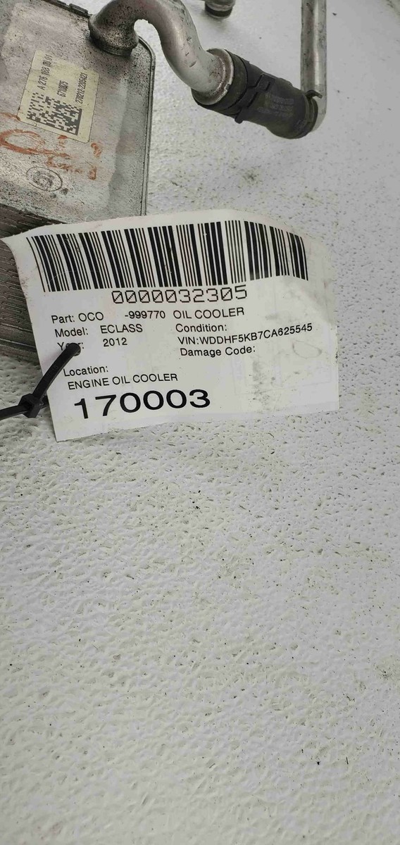 2012-2020 2012 Mercedes-Benz E350 W212 Engine Oil Cooler