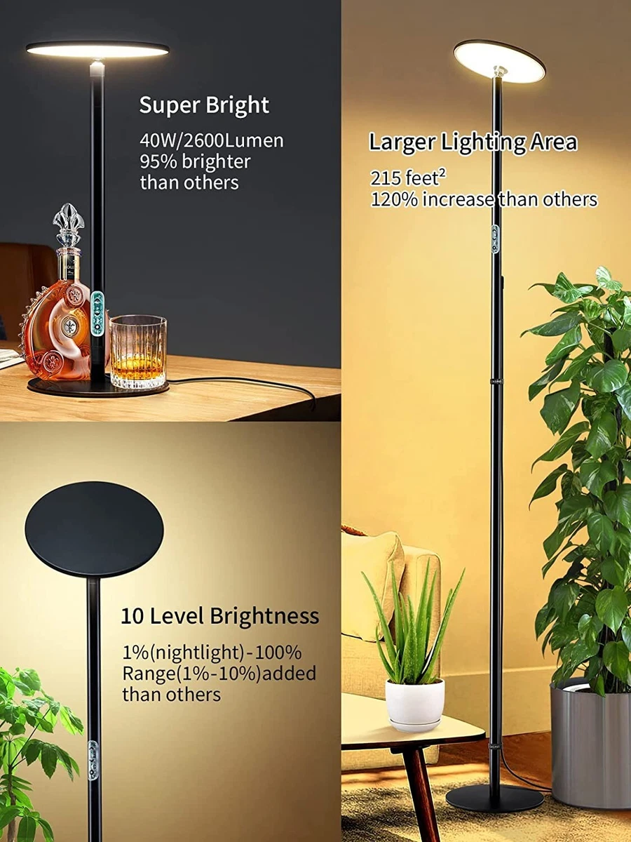 CHIPHY 69 inch All Metal Standing Floor Lamp 40W 2600LM Dimmable