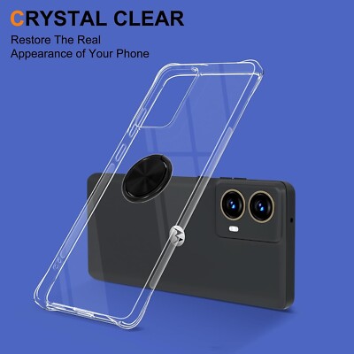 SEAHAI Schutzhülle Für Motorola Moto G85 5G – Militärischer Schutz, Kamera-Schiebedeckel & Metallring-Ständer, Silber